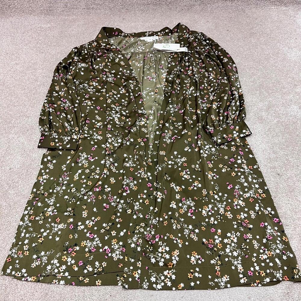 Saltwater Luxe Nikki Robe Green Multicolor Floral Long Sleeve Women's Sz M NWT